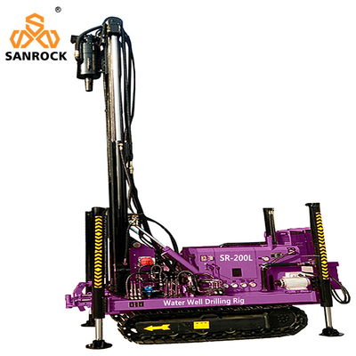 Crawler Water Borehole Drilling Equipment 200Meters Deep Water Well Drilling Rigs