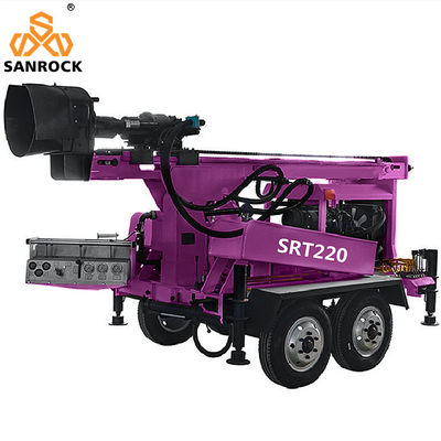 Portable Hydraulic Water Well Drilling Machine Trailer Mounted Water Well Drilling Rig