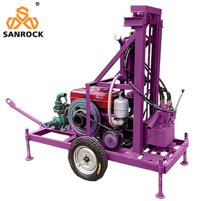 Hydraulic Trailer Mounted Water Well Drilling Rig for Drilling Depth of 120m and 200 KG Capacity
