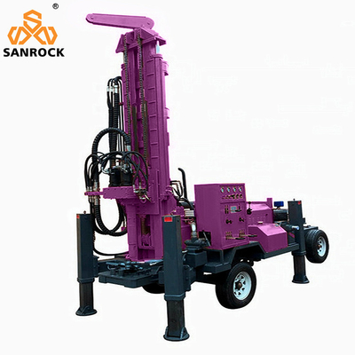 Hydraulic Water Well Drilling Machine 200m Deep Trailer Mounted Water Well Equipment