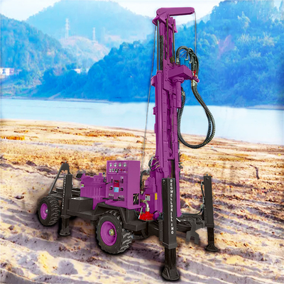 Hydraulic Water Well Drilling Machine 200m Deep Trailer Mounted Water Well Equipment