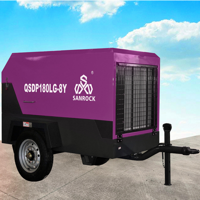 Mining Diesel Screw Air Compressor With Wheels Rotary Screw Air Compressor Machine