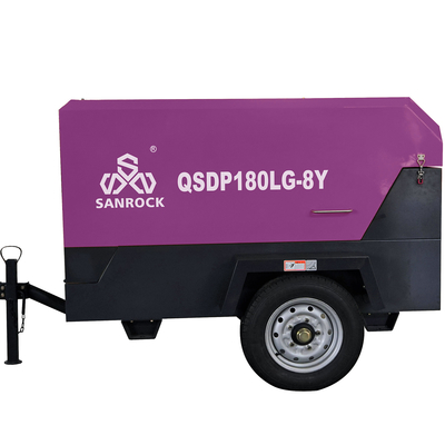 Mining Diesel Screw Air Compressor With Wheels Rotary Screw Air Compressor Machine