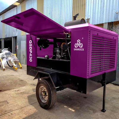 Mini Screw Air Compressor Machine Portable Mining Diesel Engine Screw Air Compressor