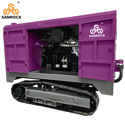 Crawler Screw Air Compressor Machine Mining Diesel Engine Rotary Screw Air Compressor