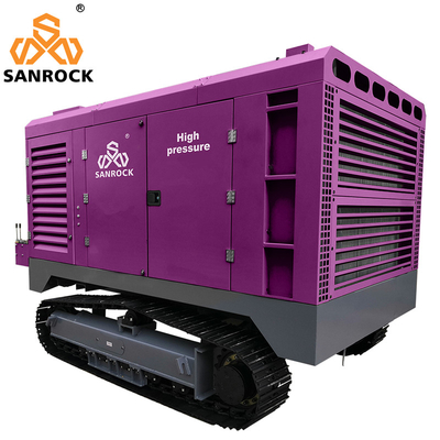 Crawler Screw Air Compressor Machine Mining Diesel Engine Rotary Screw Air Compressor