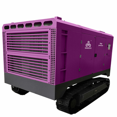 Crawler Screw Air Compressor Machine Mining Diesel Engine Rotary Screw Air Compressor