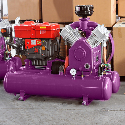 Industrial Piston Air Compressor Machine ​Belt Driven Diesel Portable Air Compressor