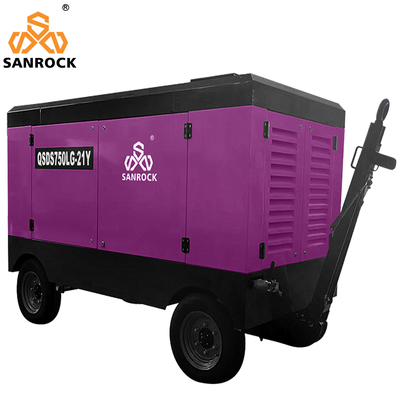 High Pressure Diesel Screw Air Compressor Machine Portable