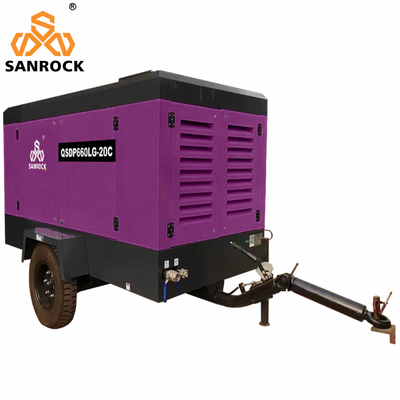 18m3/min Air Consumption Mobile Screw Air Compressor for Mining