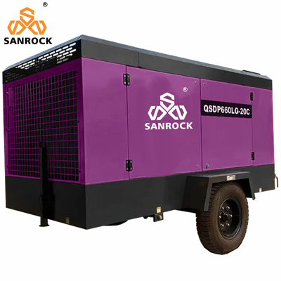 G2*1 G3/4*1 Outlet Valve Mining Rotary Screw Air Compressor with Cummins Diesel Engine