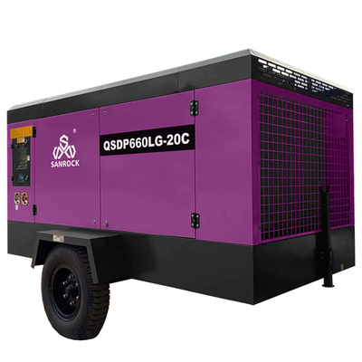 Portable Screw Air Compressor Machine Mining Diesel Engine High Pressure Air Compressor