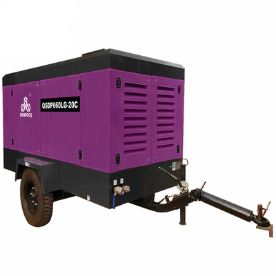 G2*1 G3/4*1 Outlet Valve Mining Rotary Screw Air Compressor with Cummins Diesel Engine