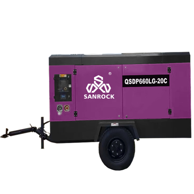 18m3/min Air Consumption Mobile Screw Air Compressor for Mining