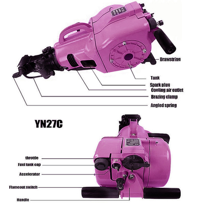 YN27C Powerful Gasoline Rock Drilling Machine Concrete Breaker Portable Hydraulic Jack Hammer
