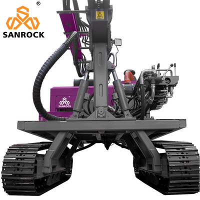 Highway Guardrail Pile Driver Portable Solar Drilling Machine For Piles Volume Of Diesel Oil Tank 250L Drilling Depth 30m