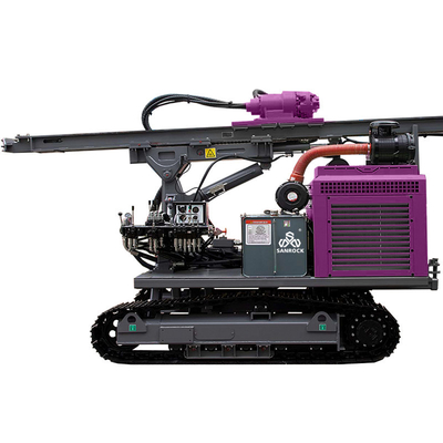 Highway Guardrail Pile Driver Hydraulic Solar Pile Driving Rig With 1.5m.2m.3m Drill Pipe Length And 2km/h Travelling Speed