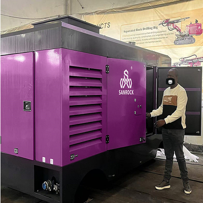 Portable Rotary Screw Air Compressor for Mining 22bar Diesel Power Source