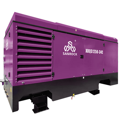 Lubricated Diesel Screw Air Compressor Machine Mobile Air Compressor Speed 1750rpm Rotary Screw Air Compressor