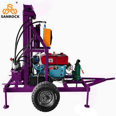 Portable Water Well Drilling Rig Power 22HP Hydraulic Drilling Machine Deep Water Well Drill Rig