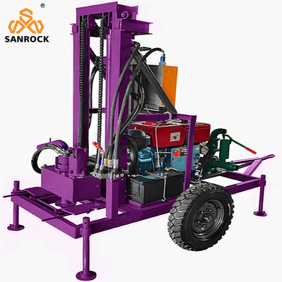 Portable Water Drilling Machine High Drilling Efficiency Trailer Mounted Water Well Drilling Rig Machine