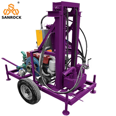 Trailer Mounted Water Well Drilling Rig Rotate Speed 60r/min Hydraulic Portable Water Well Drilling Machine