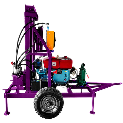Trailer Mounted Water Well Drilling Rig Rotate Speed 60r/min Hydraulic Portable Water Well Drilling Machine