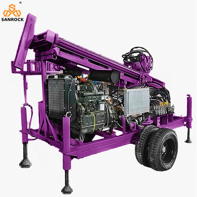 Water Well Drilling Machines Rotation Torque 3500 N.m Trailer Mounted Drilling Rig Small Water Well Drilling Rig