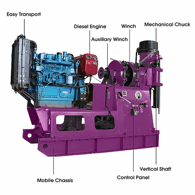 Hydraulic Core Drilling Rig Depth 300m 500m Core Hole Drilling Machine Diamond Core Drill Rig