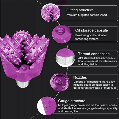 API Standard Tricone Bits Tungsten Carbide Three Cone Rock Drilling Bit for Water Well Drilling