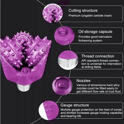 Diamond Rock Drill bits Rubber Sealed Tricone Roller Bit for oil and gas industry