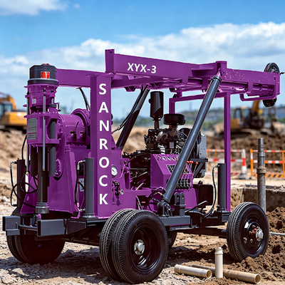 Rock Core Drilling Rig High Pressure Mud Pump And Reinforced Mast Trailer Core Drilling Machine Price 