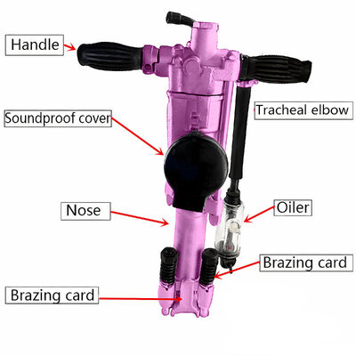 Flexible Operation Pneumatic Rock Drill Machine Simple Structure Portable Rock Drilling Machine