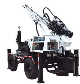 Small Borewhole  Trailer Mounted Drill Rig 6.5 T Lifting Power 6000kg Weight